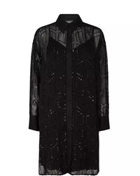 Leela Sequin Shirt Dress - Zwart