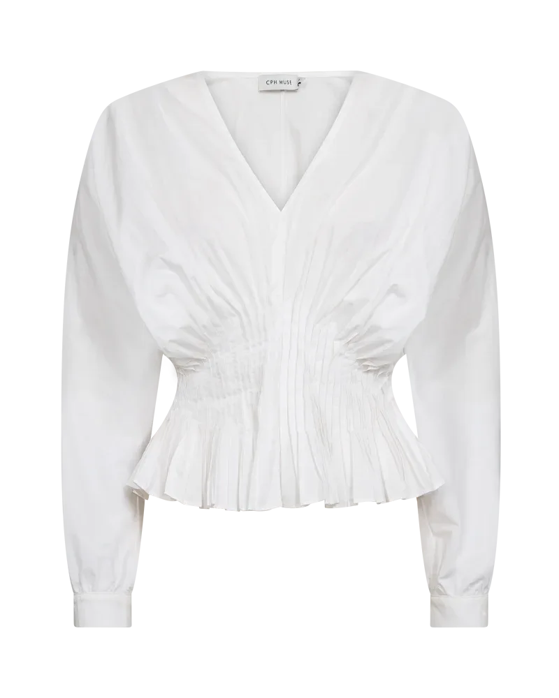 CMPOPLIN-BLOUSE - Wit