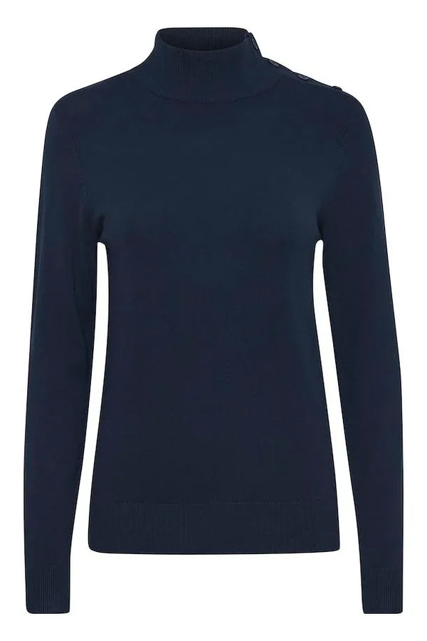 BYMMORLA Button jumper - Blauw