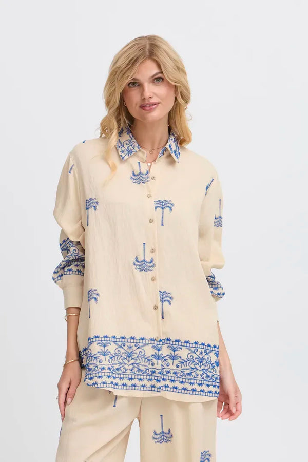 Woven Shirt l/s - Blauw
