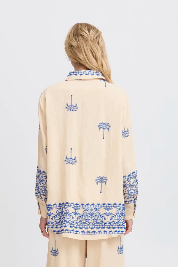 Woven Shirt l/s - Blauw