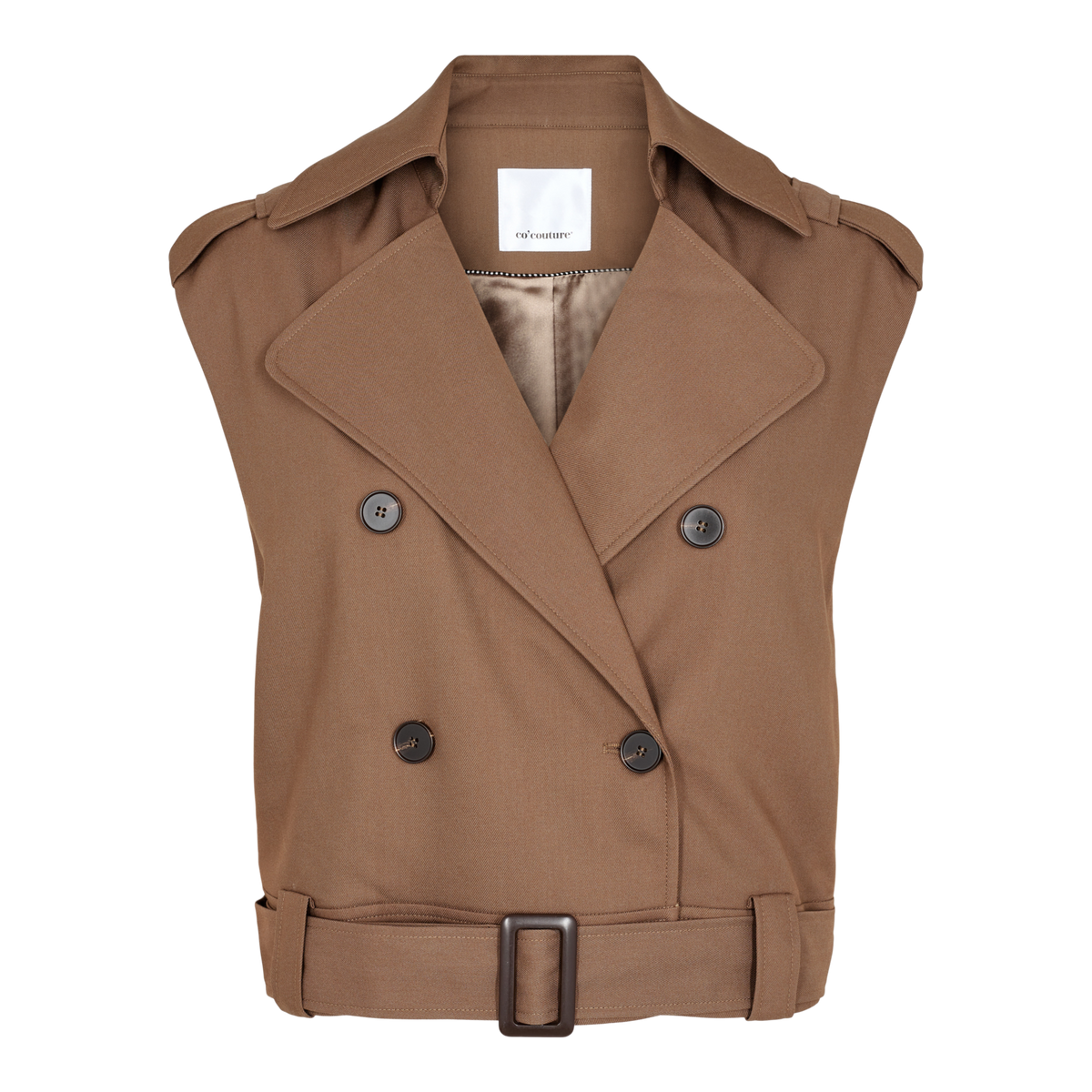 Tara Crop Waistcoat - Bruin