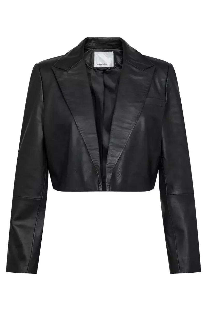 PhoebeCC Leather Crop Blazer - Zwart