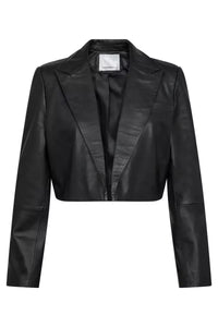 PhoebeCC Leather Crop Blazer - Zwart