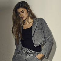 VikaCC Crop Blazer - Grijs