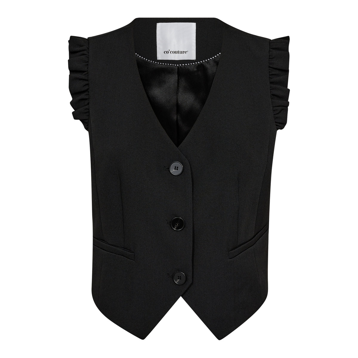 LianeCC Frill Tailor Vest - Zwart