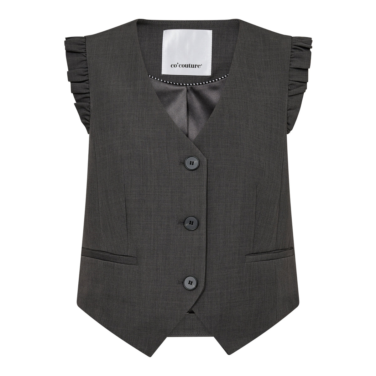 LianeCC Frill Tailor Vest - Grijs