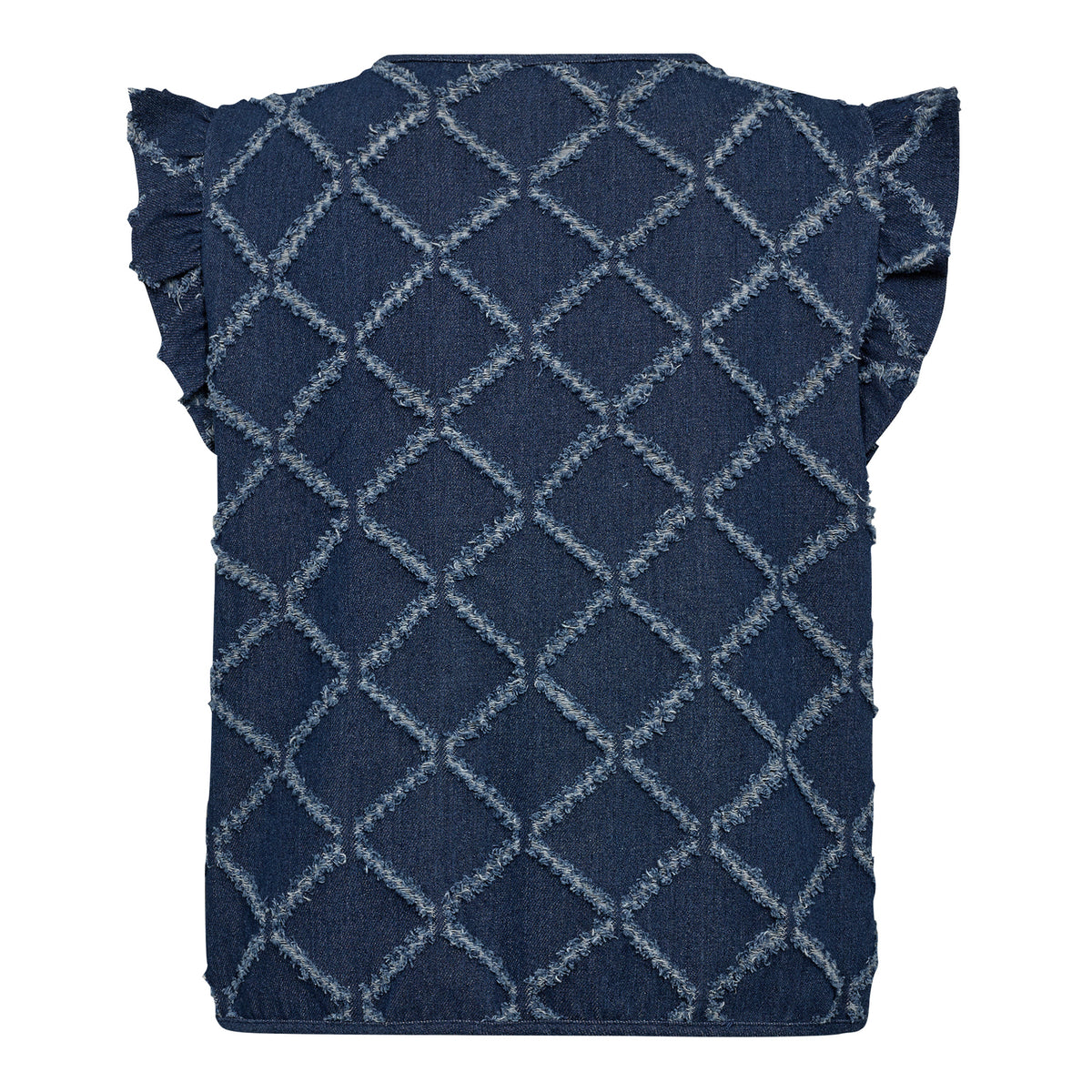 MilanCC Denim Frill Vest - Blauw