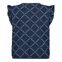 MilanCC Denim Frill Vest - Blauw