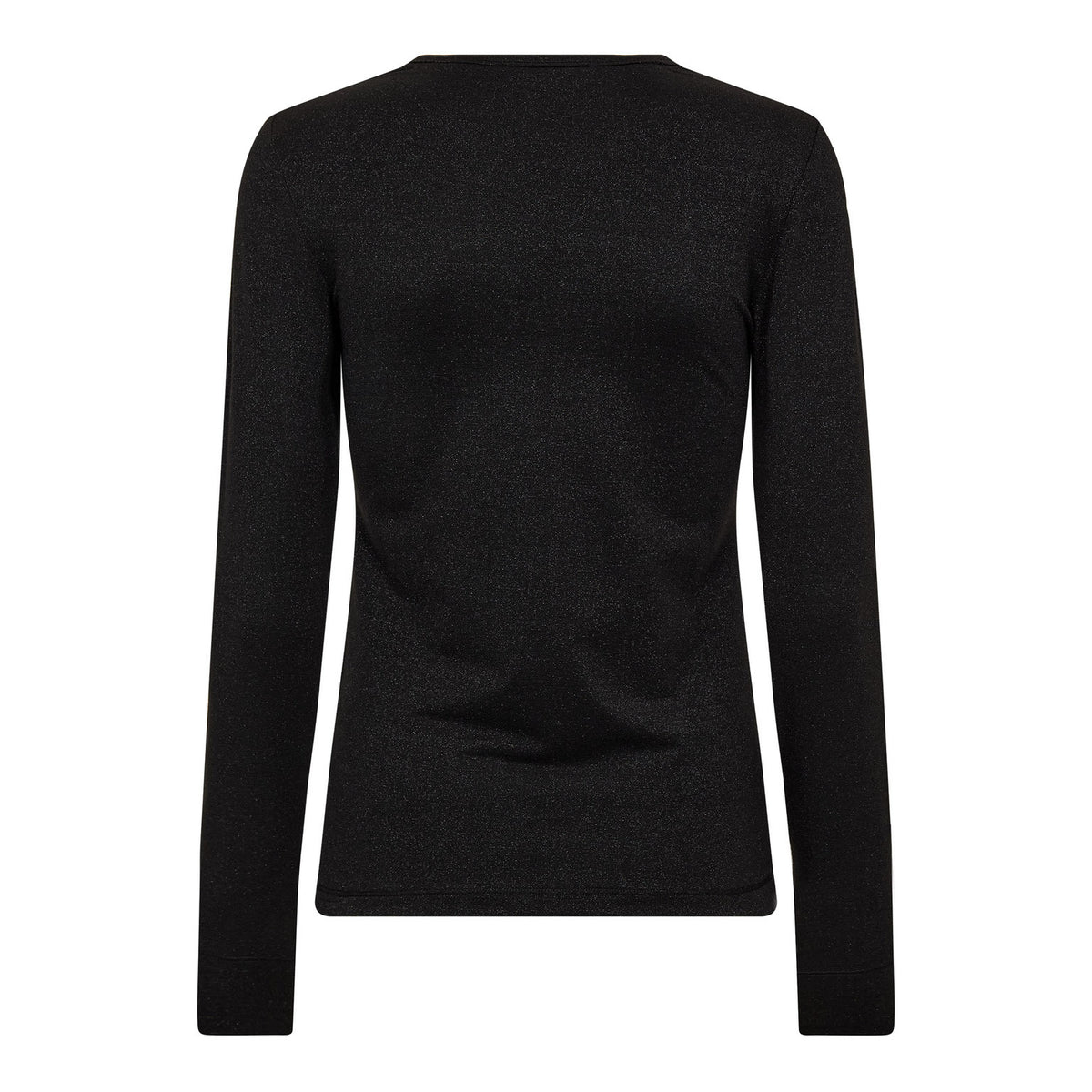 MannyCC Lurex Emb L/S Tee - Zwart