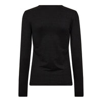 MannyCC Lurex Emb L/S Tee - Zwart