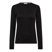 MannyCC Lurex Emb L/S Tee - Zwart