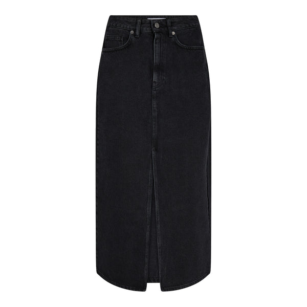 VikaCC Slit Denim Skirt - Zwart