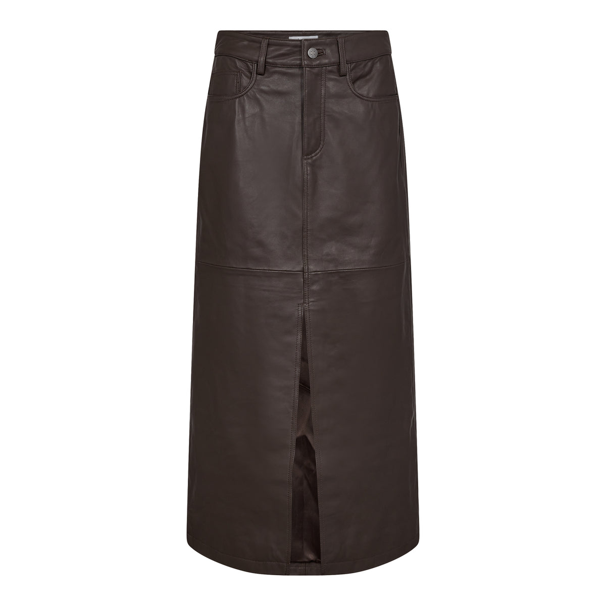 PhoebeCC Leather Slit Skirt - Bruin