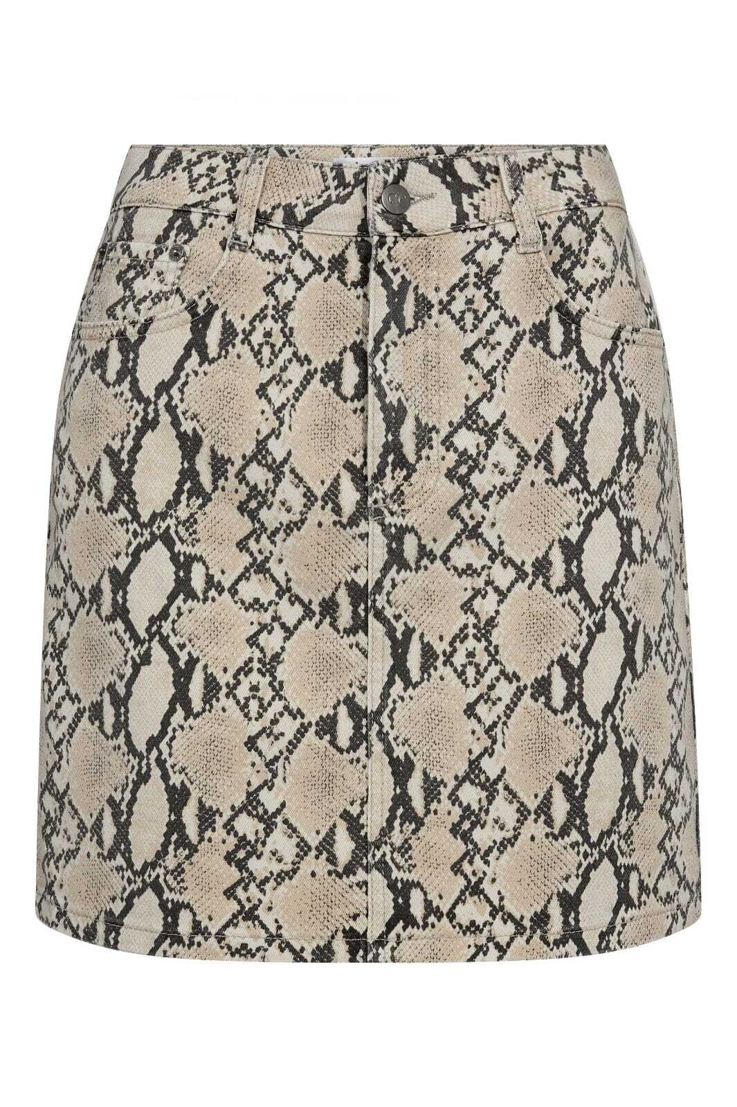 SnakeCC Denim Skirt - Beige