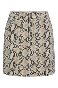 SnakeCC Denim Skirt - Beige