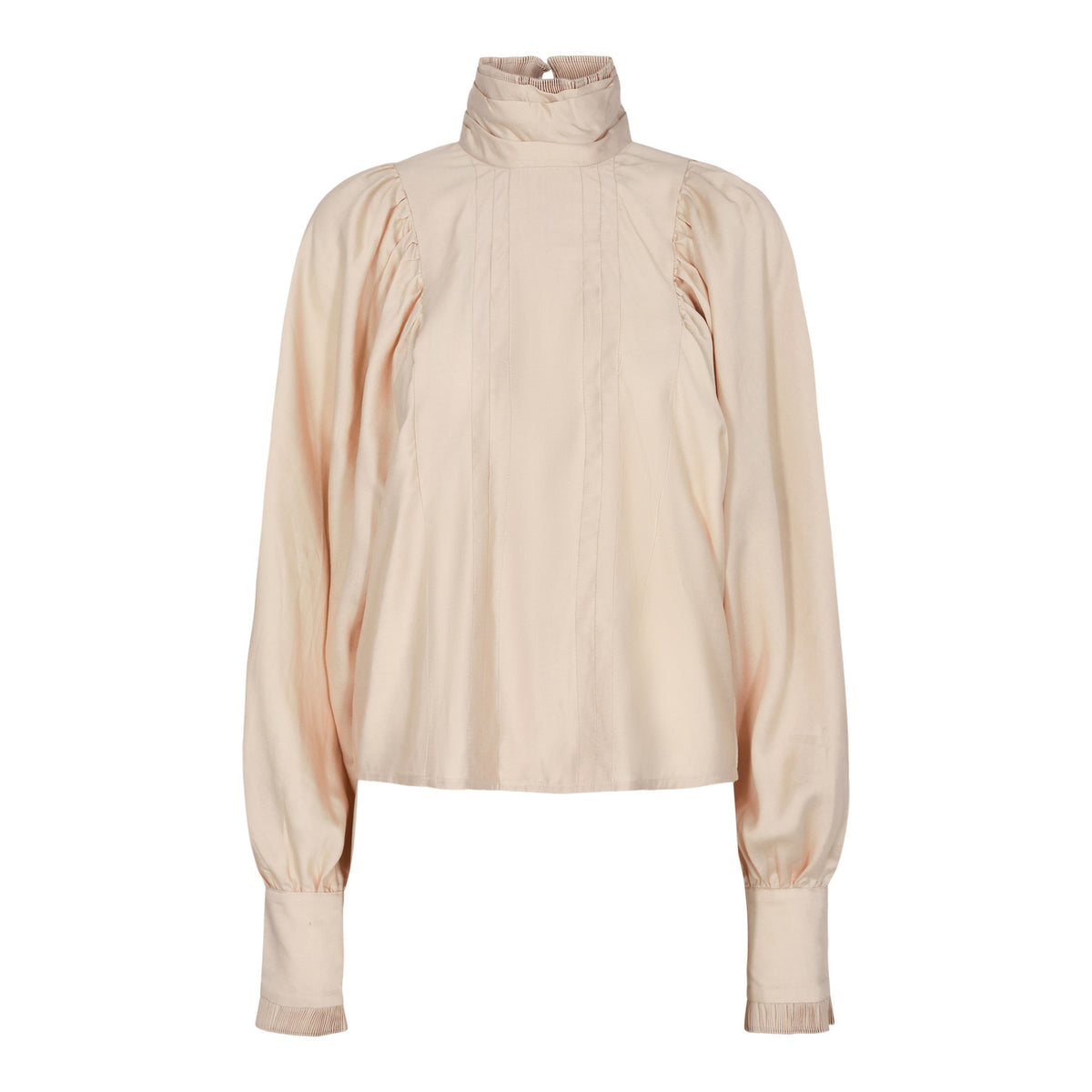 Kira Pleat Blouse - Beige