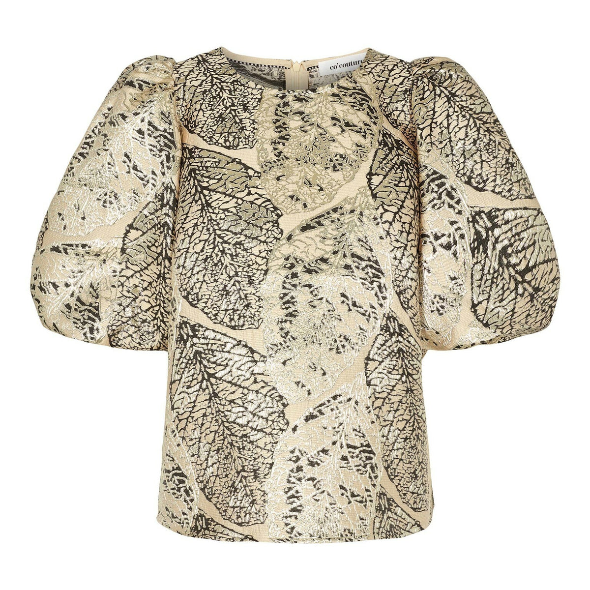 Gina Jacquard Blouse - Beige