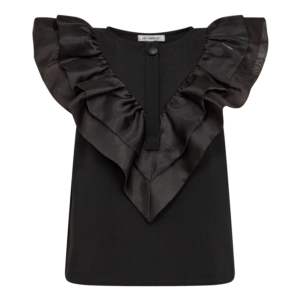 BethanyCC Frill Top - Zwart