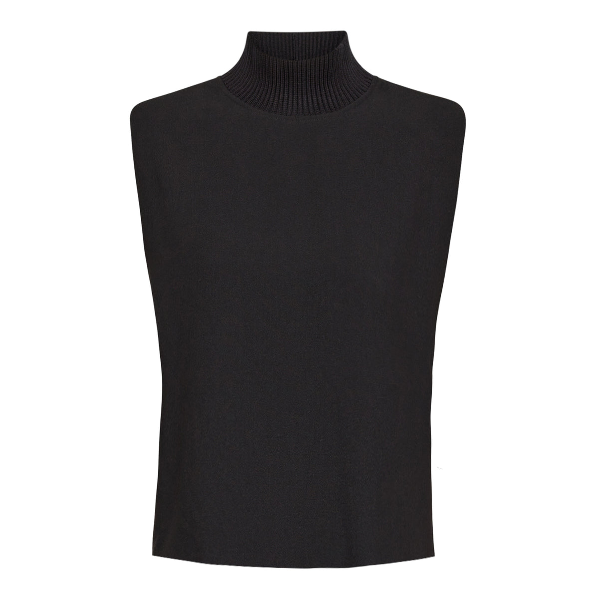 VolaCC Rib Turtleneck Vest - Zwart