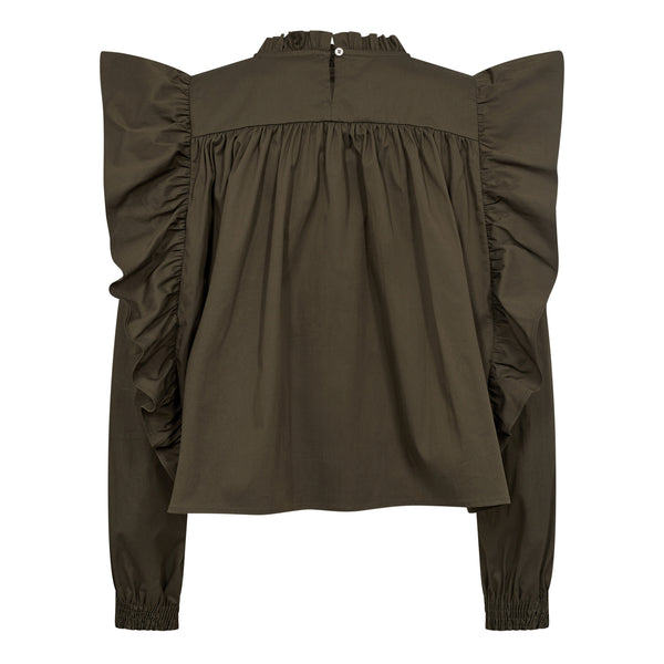 CottonCC Crisp Frill Blouse - Groen
