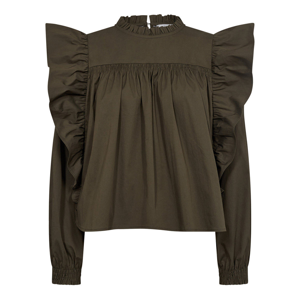 CottonCC Crisp Frill Blouse - Groen