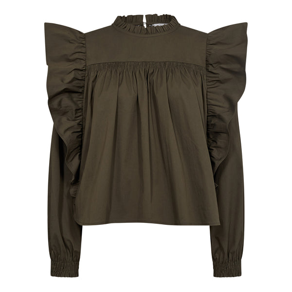 CottonCC Crisp Frill Blouse - Groen