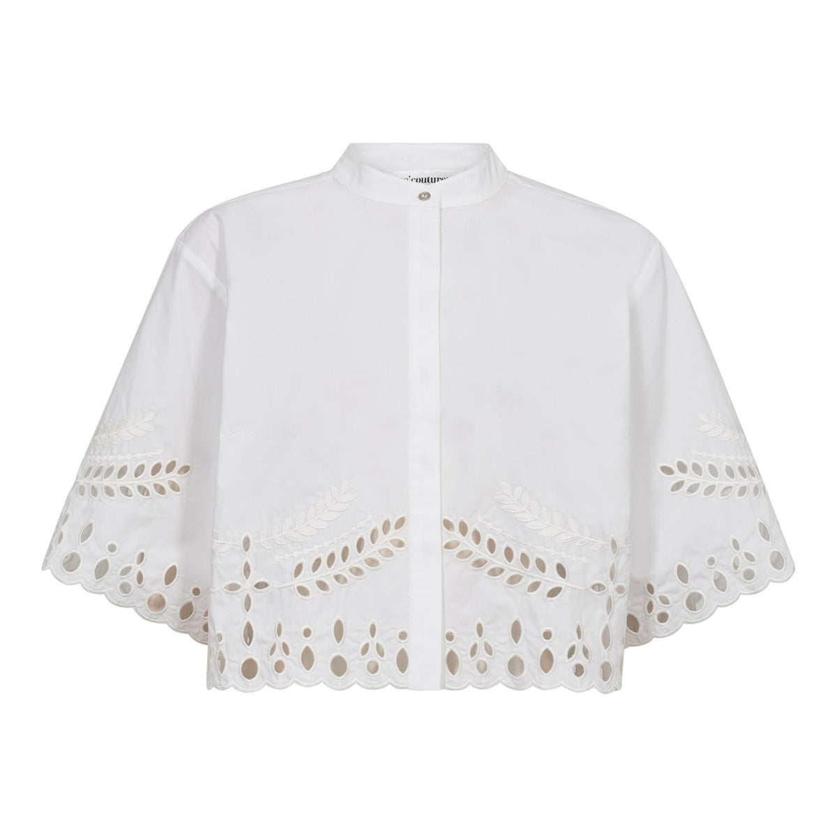 PrimaCC Embroidery Crop Shirt - Wit