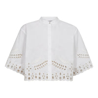 PrimaCC Embroidery Crop Shirt - Wit