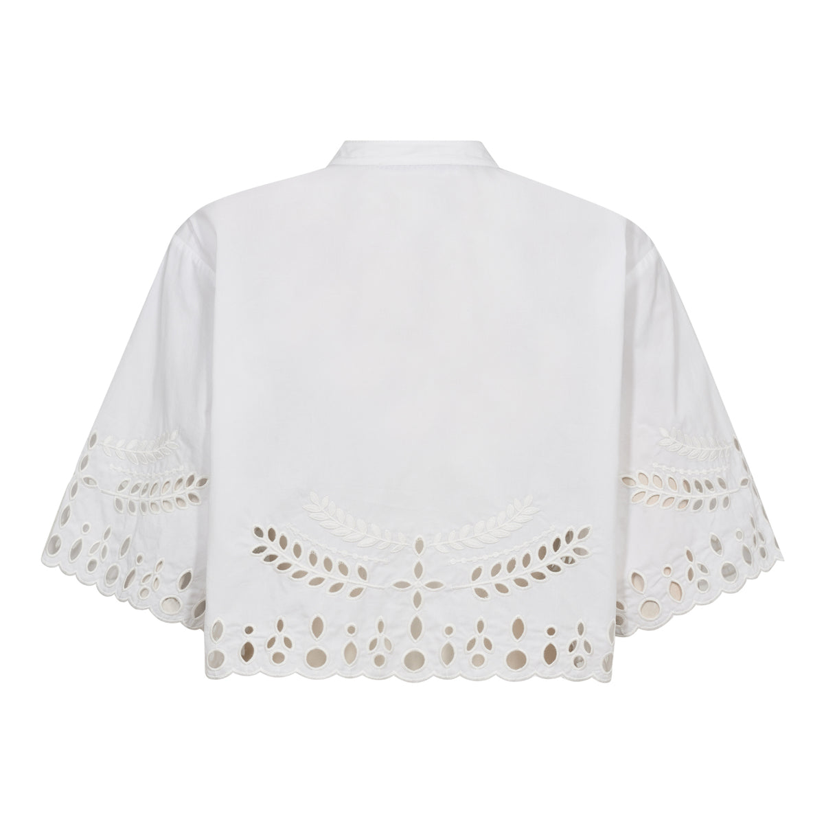 PrimaCC Embroidery Crop Shirt - Wit