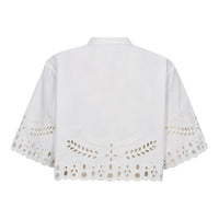 PrimaCC Embroidery Crop Shirt - Wit