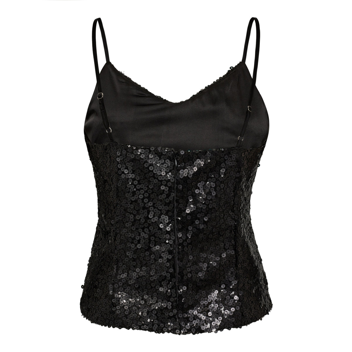StormiCC Sequin Cami Top - Zwart
