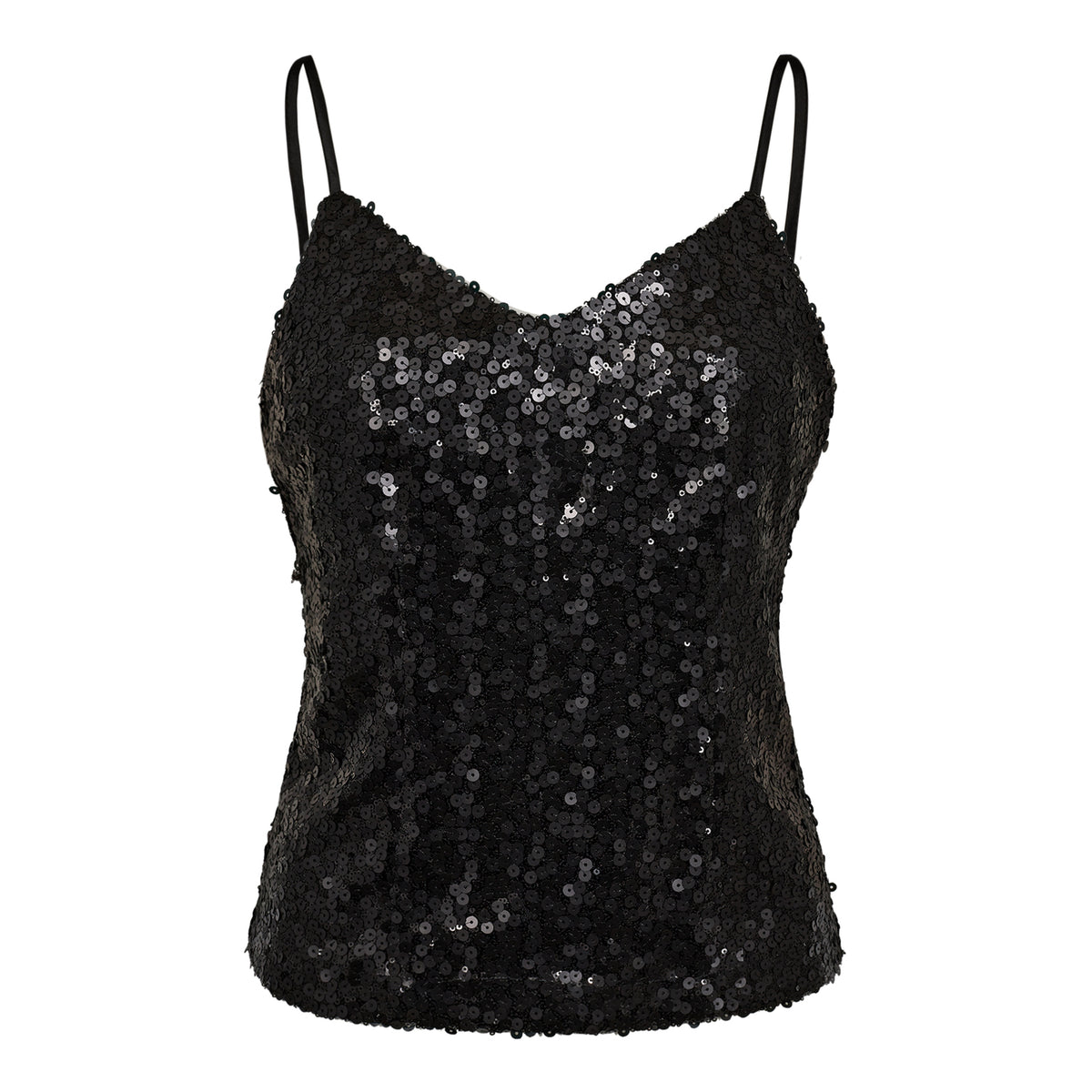 StormiCC Sequin Cami Top - Zwart