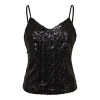 StormiCC Sequin Cami Top - Zwart