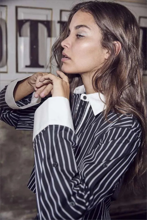 DannyCC Stripe Shirt - Zwart
