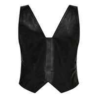 PhoebeCC Leather Zip Vest - Zwart
