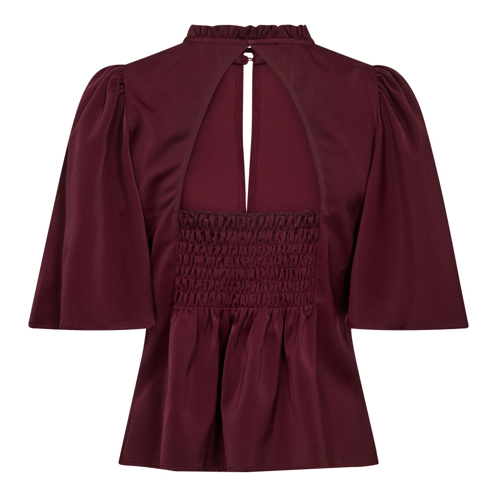 AdnaCC Open Back SS Blouse - Rood
