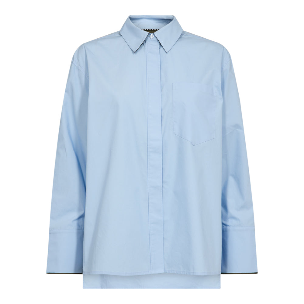DonnaCC Fold Cuff Shirt - Blauw