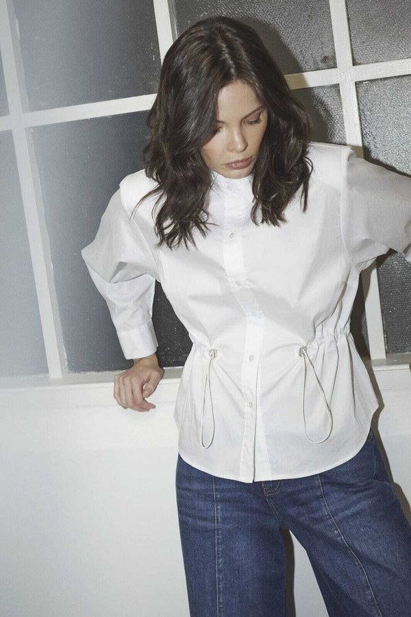 SannaCC Tie Waist Shirt - Wit
