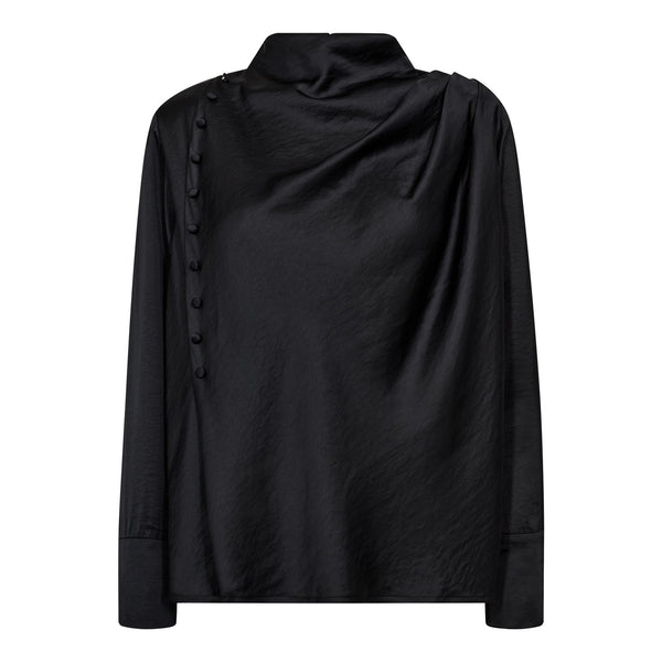 HelenCC Button Blouse - Zwart
