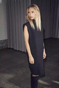 VolaCC Rib Turtleneck Dress - Zwart