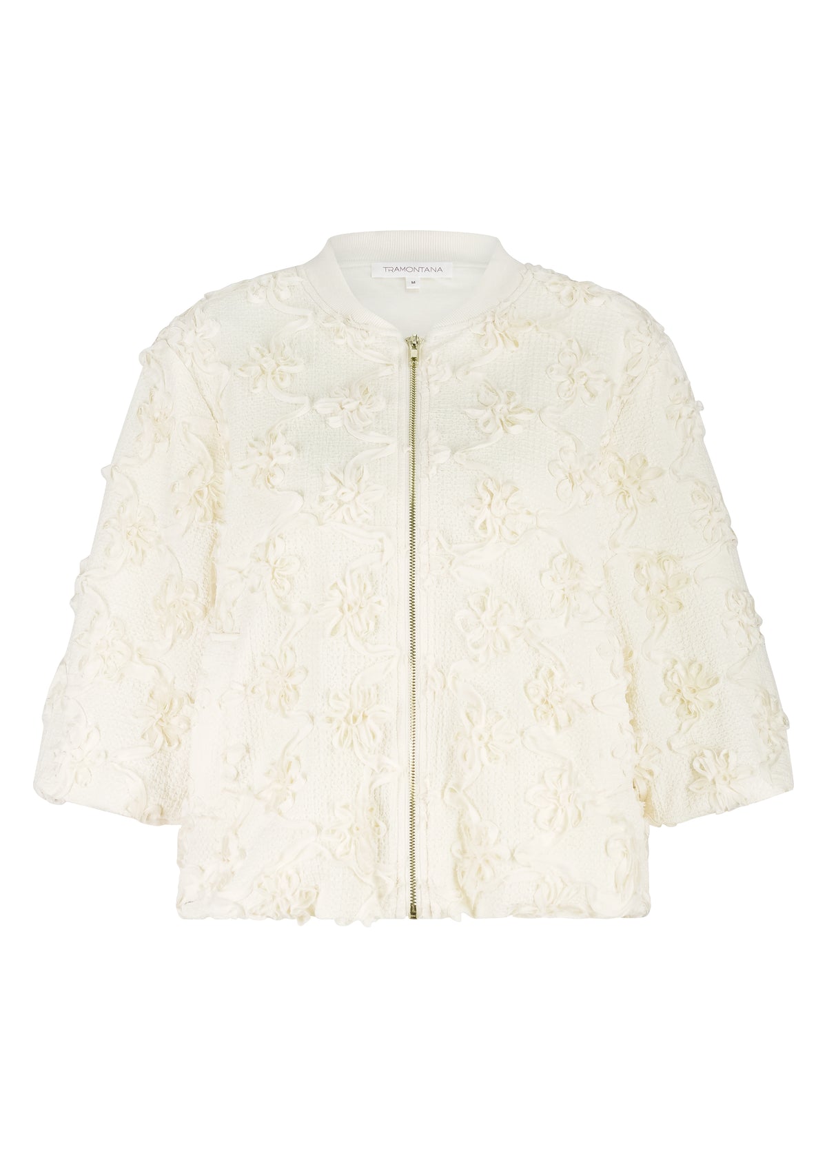 3D Flower Lace Jacket - Grijs