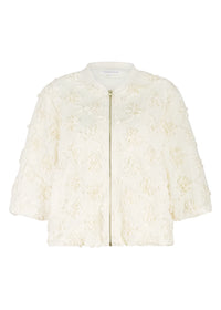 3D Flower Lace Jacket - Grijs