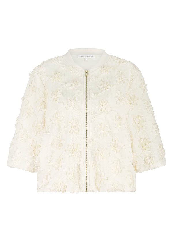 3D Flower Lace Jacket - Grijs