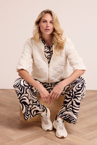 3D Flower Lace Jacket - Grijs