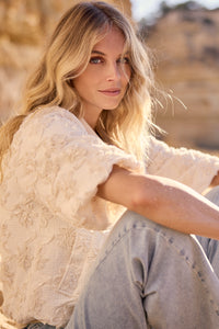 3D Flower Lace Jacket - Grijs