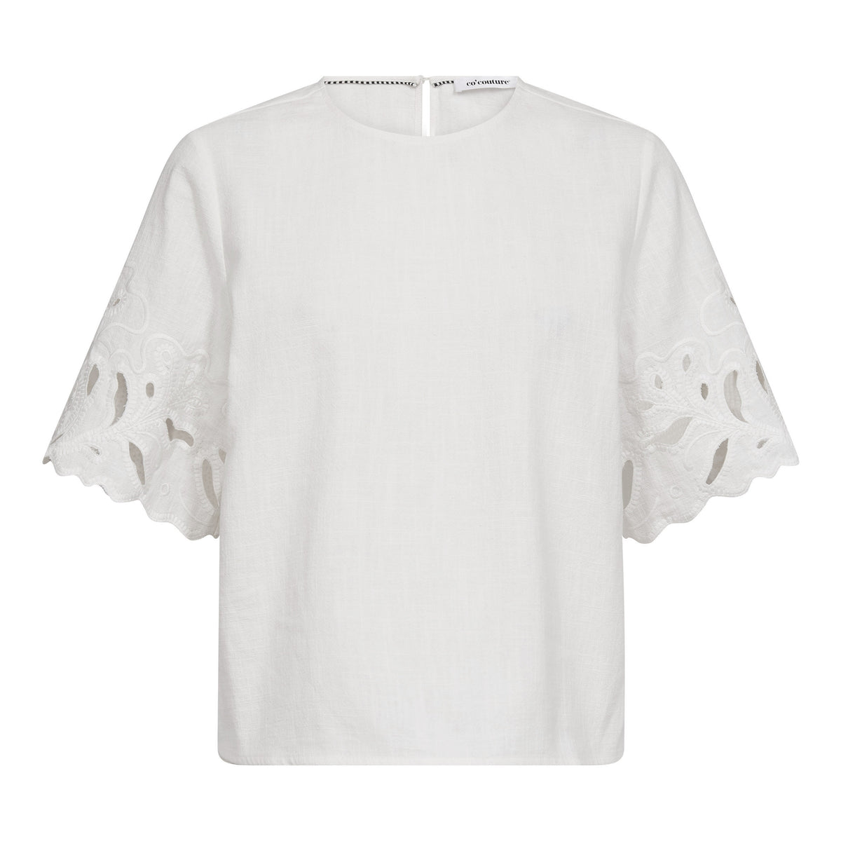 LitaCC Linen Emb SS Blouse - Wit