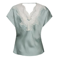IdunCC Lace SS Blouse - Groen