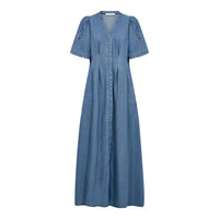 TillyCC Emb Pleat Dress - Blauw