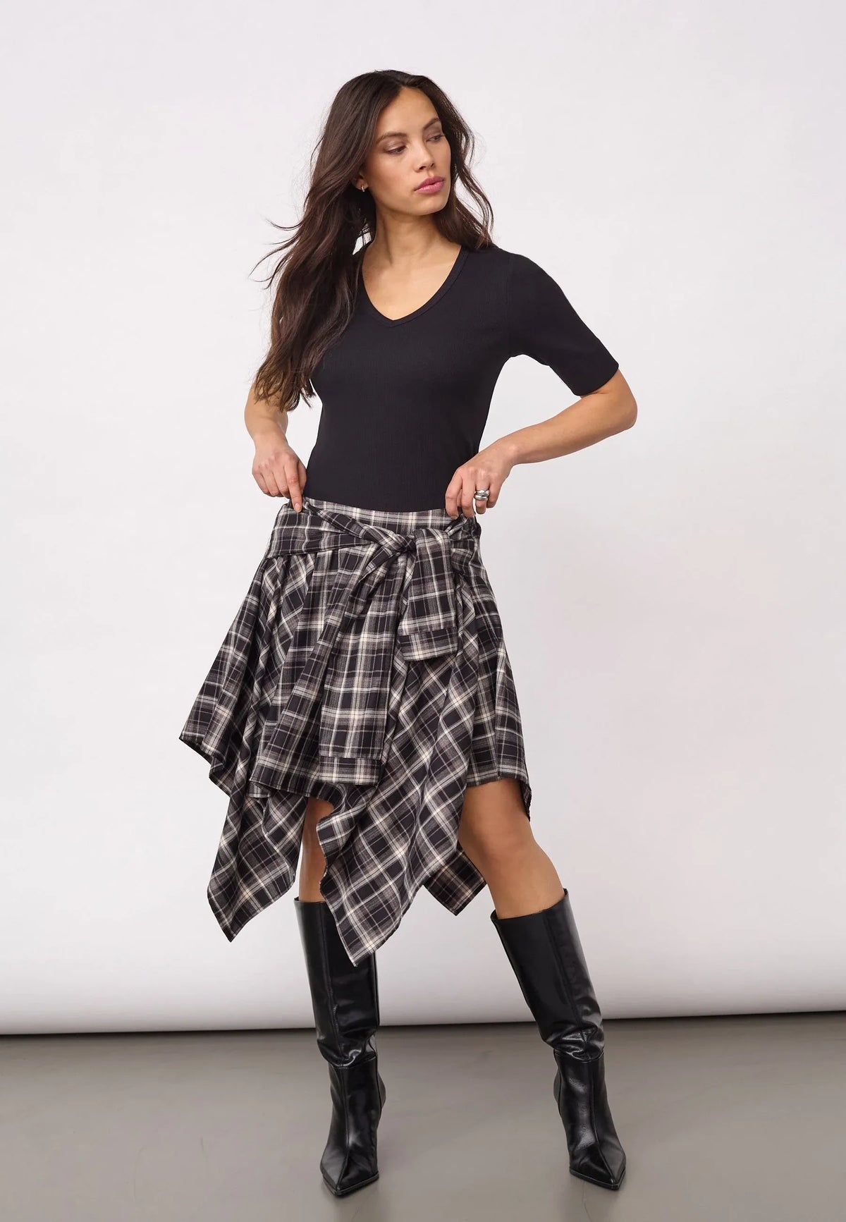 DagnyCC Check Tie Skirt